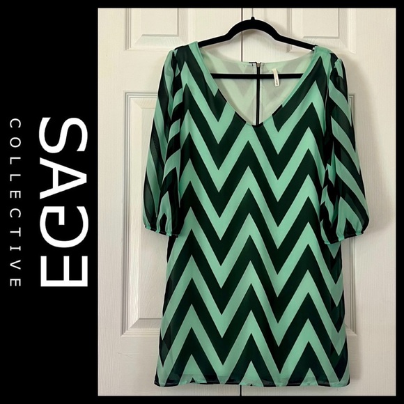 Chevron print “mini” dress - Picture 1 of 6